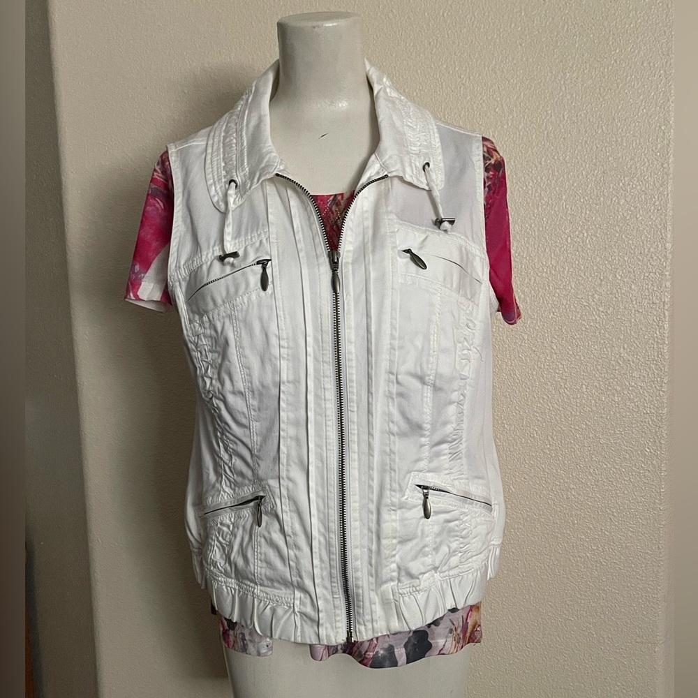 Drawstring Zipper Vest - Picture 3 of 4